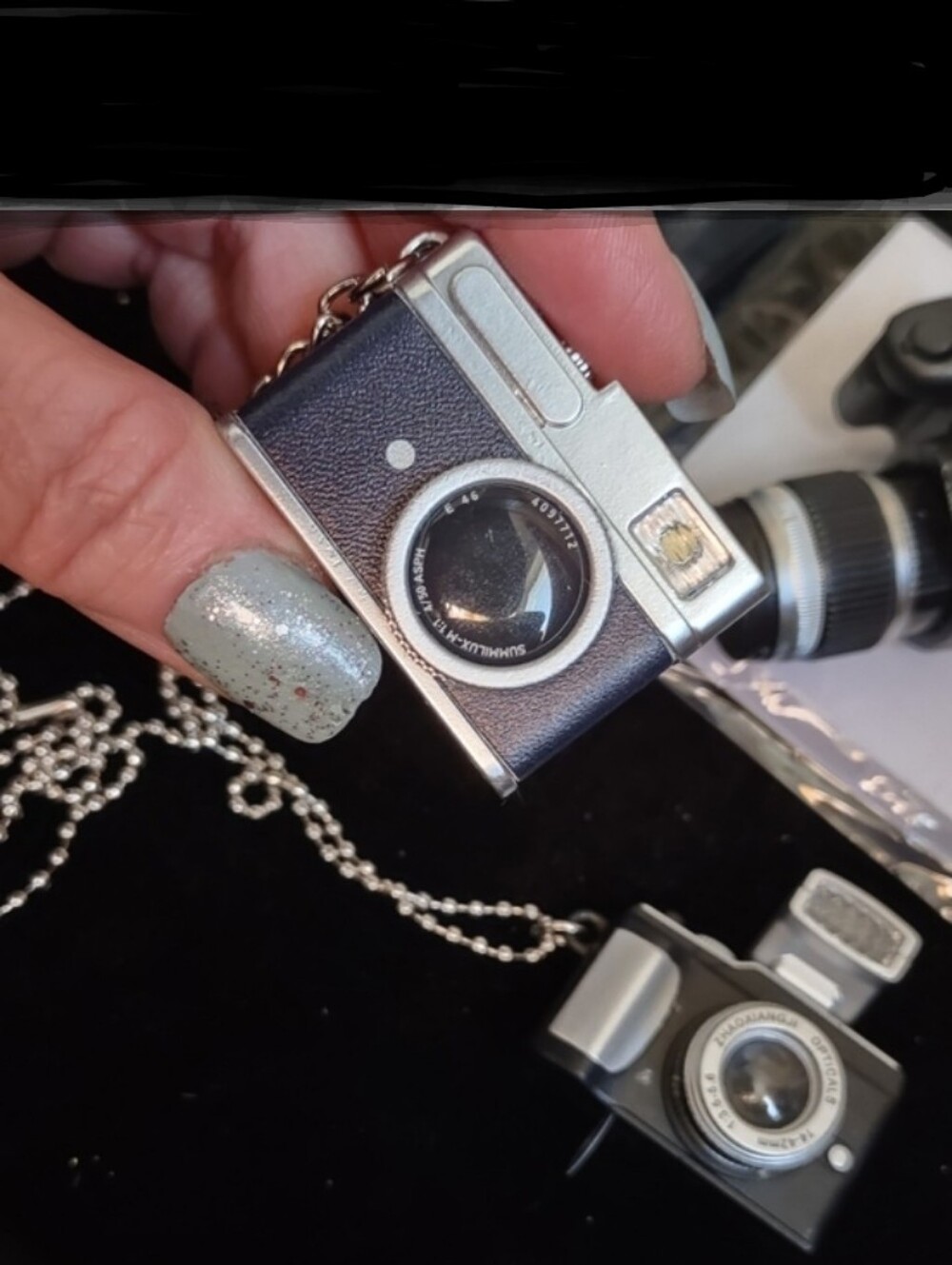 Mini Flash Camera Bag Charm Keychain Hook Or Necklace